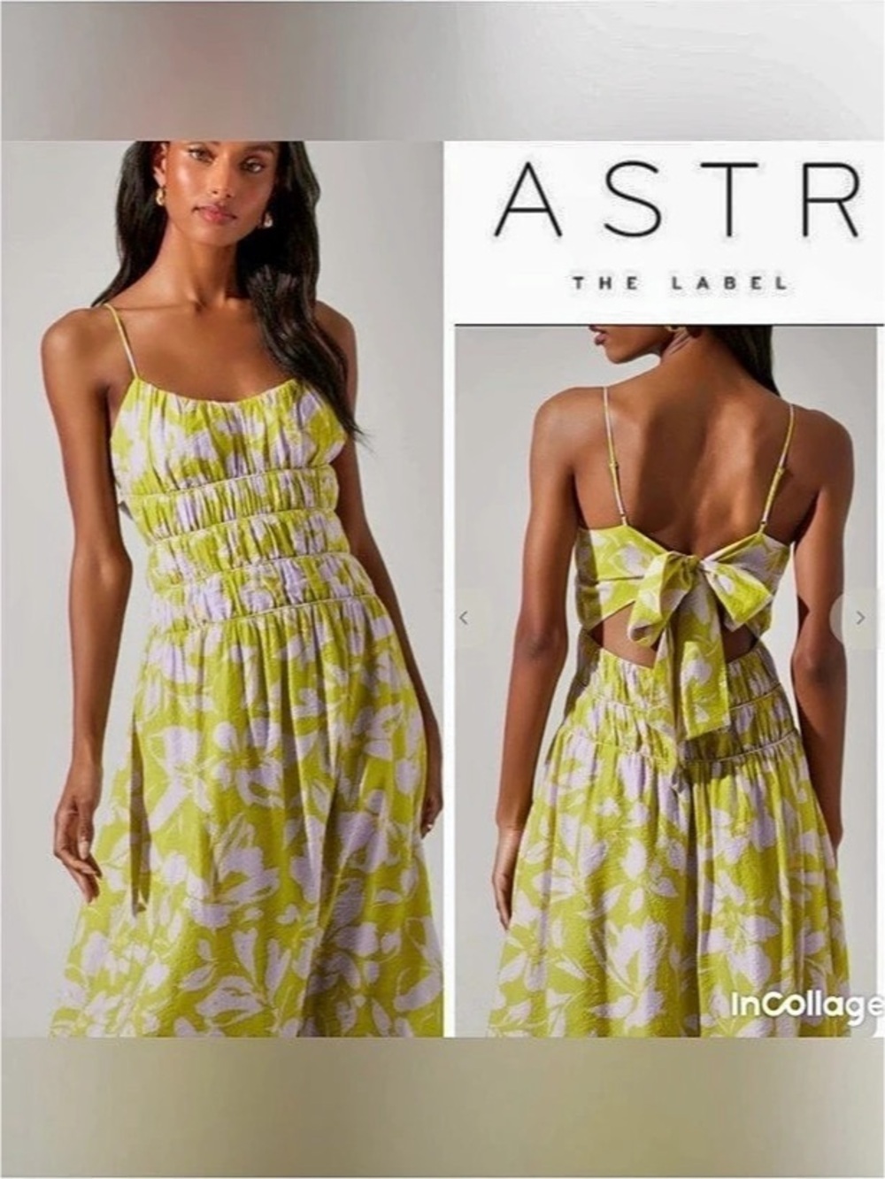 Astr The Label Andrina Dress Floral Midi Dress in Sun Yellow and light purple